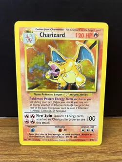 Pokemon Charizard 4/102 Base Set Holo Rare 120 HP English Card - Image 1