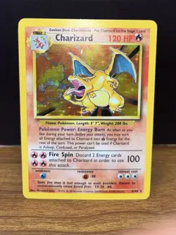Pokemon Charizard 4/102 Base Set Holo Rare 120 HP English Card - Image 2
