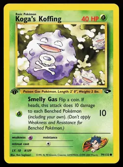 Koga's Koffing 79/132 Common 1st Edition Gym Challenge Pokemon Card - Image 1