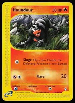 Houndour 86/147 Common Aquapolis Pokemon Card - Image 1