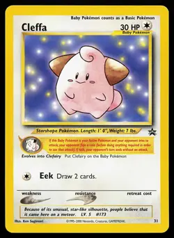 Cleffa 31 WOTC Black Star Promo Pokemon Card - Image 1