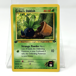 Pokemon Erikas Oddish 70 132 1st Edition Gym Challenge WOTC Card NM - Image 1