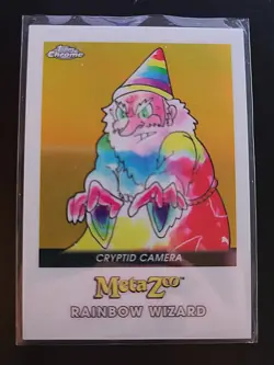 MetaZoo Topps Chrome RAINBOW WIZARD - GOLD /50 SERIAL Cryptid Camera Card RARE - Image 1