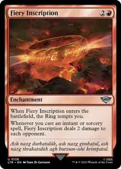 MTG - Fiery Inscription - Lord of the Rings - Magic the Gathering - Image 1