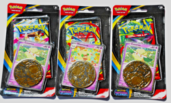 Lot (3) Pokemon TCG Phantasmal Flames Blister Packs w/ Promo & Coin New & Sealed - Image 1