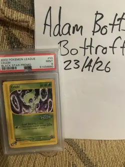 2002 Pokemon League Celebi Blackstar Promo #50 PSA 9 - Image 1