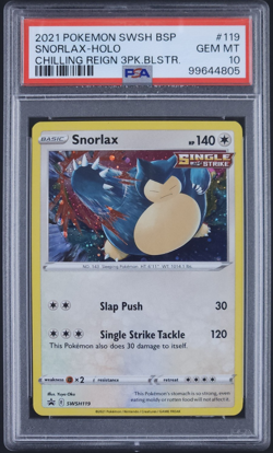 PSA 10 Gem Mint Pokemon Snorlax SWSH119 Black Star Cosmos Holo Promo *LOW POP 76 - Image 1