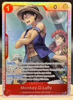Monkey.D.Luffy OP14-013 SR The Azure Sea's Seven One Piece English NM - Image 1