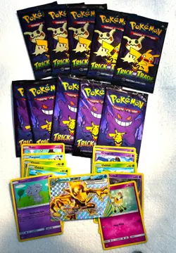 Pokemon 10 Trick or Trade sealed packs, bonus cards & Golduck Break 18/122 lot - Image 1