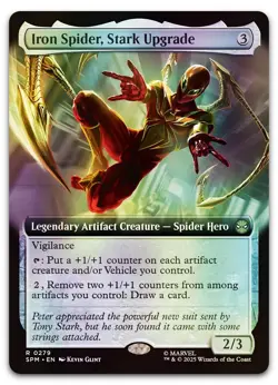 Iron Spider, Stark Upgrade (Extended Art) #279 (Foil) NM Spider-Man Magic MTG - Image 1