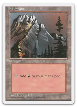 Mountain (A) #183 (LP) Fourth Edition 4ED Magic MTG - Image 1