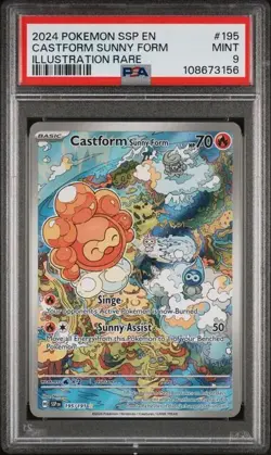 Castform Sunny Form 195/191 PSA 9 Surging Sparks Illustration Rare Pokemon TCG - Image 1