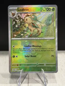 Pokemon TCG: S&V Prismatic Evolutions - Leafeon Master Ball R 005/131 - NM+ - Image 1