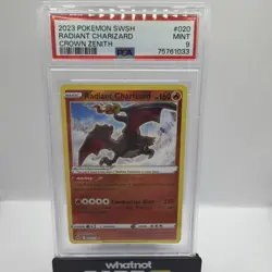 2023 POKEMON SWORD AND SHIELD CROWN ZENITH 020 RADIANT CHARIZARD | PSA MINT 9 - Image 1