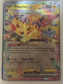 Pikachu ex 057/217 Tera Full Art Ultra Rare Holo Pokemon Near Mint - Image 1