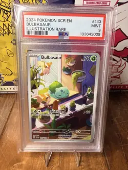 2024 POKEMON SCR EN-STELLAR CROWN ILLUSTRATION RARE 143/142 BULBASAUR PSA 9 - Image 1