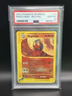 2003 MAGCARGO Pokemon Card 17/144 Skyridge Reverse Holo PSA 10 - Image 1