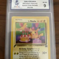 Pokemon, Pikachu World Collection, Birthday Pikachu, English, Promo,Graded Ace 9 - Image 3