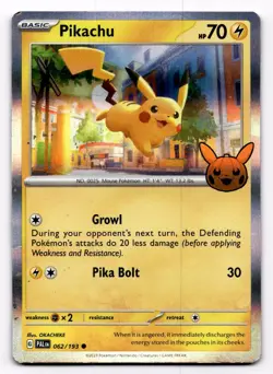 Pikachu 062/193 Common Paldea Evolved Pokemon HP - Image 1