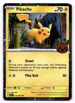 Pikachu 018/091 Holo Holo Rare Trick or Trade BOOster 2024 Pokemon Holo MP - Image 1