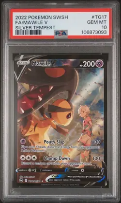 PSA 10 Pokemon Silver Tempest Mawile V TG17 Full Art Ultra Rare - Image 1