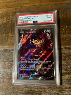 POKEMON 2023 Crown Zenith Full Art ZAMAZENTA V #GG54 PSA 9 RARE - Image 1