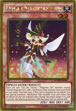 Yugioh! LP Lemon Magician Girl - MVP1-ENG51 - Gold Rare - 1st Edition Lightly Pl - Image 1