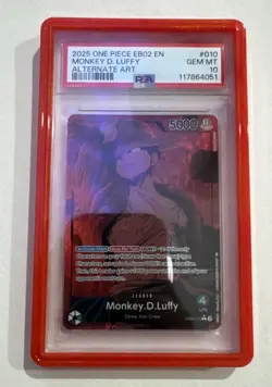 2025 ONE PIECE EB02-EXTRA BOOSTER -ANIME 25TH COLL- #010 MONKEY D. LUFFY PSA 10 - Image 3