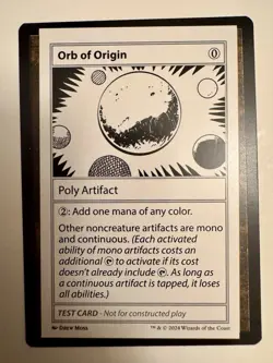 MTG Orb of Origin Test Card - Mystery Booster #370 - Image 1