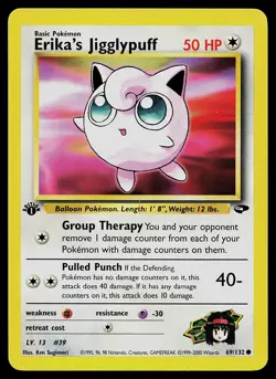 Pokemon Card - Erika's Jigglypuff Gym Challenge 69/132 Common 1st Edition - Image 1