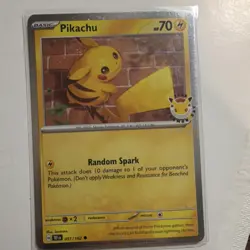 Pokemon Pikachu 051/162 Miscellaneous Cards Promo Holo Basic 70HP Random Spark - Image 1