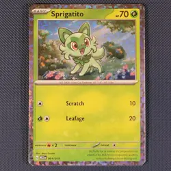 Sprigatito 001/015 - McDonalds 2023 - Common Holo Pokemon Card - LP - Image 1