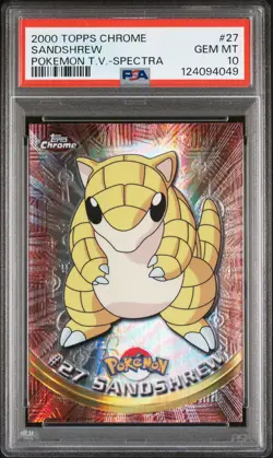 2000 TOPPS CHROME POKEMON T.V. SPECTRA #27 SANDSHREW PSA 10 - Image 1