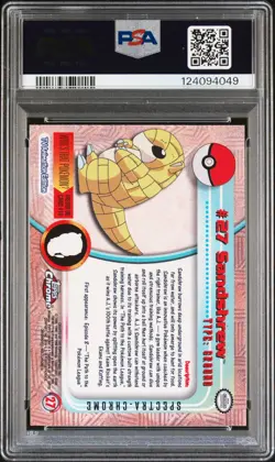 2000 TOPPS CHROME POKEMON T.V. SPECTRA #27 SANDSHREW PSA 10 - Image 2