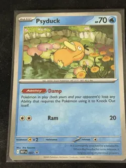Pokemon TCG Psyduck MEP 007 Cosmos Holo Black Star Promo NM/M - Image 1