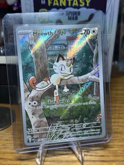Pokemon Phantasmal Flames Meowth Illustration Rare Full Art 106/094 NM - Image 1