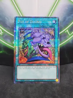 Yugioh Pot of Desires RA01-EN056 Quarter Century Secret Rare 1st Edition NM - Image 1
