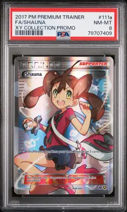 2017 Pokemon Premium Trainer Shauna Full Art XY Collection Promo #111a PSA 8 - Image 1