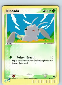 Pokemon TCG Nincada 66/97 EX Dragon Reverse Holo LP - Image 1