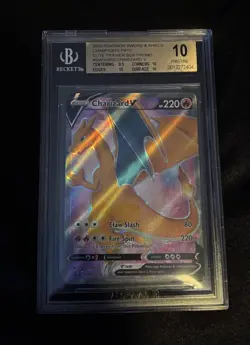 2020 Pokemon Champions Path ETB Promo Charizard V SWSH050 BGS Pristine 10 - Image 1