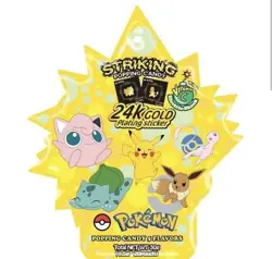 Pokemon Striking Popping Candy 24K Gold Plating Sticker Card Sealed - Image 1