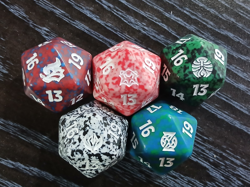 MTG, Secrets of Strixhaven, Spindown D20 dice each one (5 dice in total) - Image 1