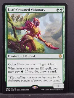 Leaf-Crowned Visionary - Dominaria United - NM - MTG - Magic: The Gathering - Image 1