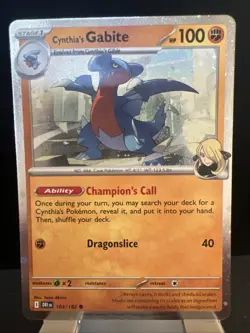 Pokemon TCG Cynthia's Gabite Destined Rivals 103/182 Cosmos Holo Card - Image 1