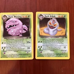Pokemon TCG Dark Arbok Weezing Team Rocket Holo Rare 14/82 2/82 Vintage Bundle - Image 1