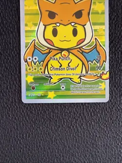 Pikachu Poncho Charizard - Holo Foil Gen 1 - After Skool Hobby Fan Art - Pokemon - Image 3