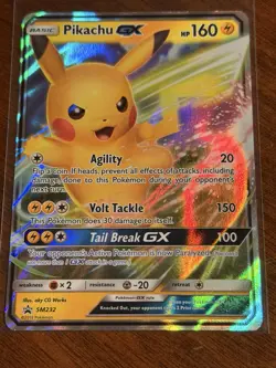 Pikachu GX SM232 Rare Holo Full Art 2019 Pokemon Sun & Moon Black Star Promo - Image 1