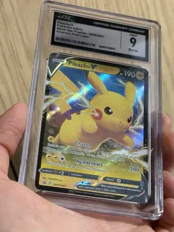 INCORRECT PRINT LAYER Pikachu V Sword & Shield Swsh061 Holo Promo CGC 9 Pokemon - Image 1