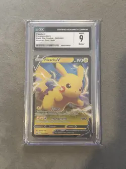 INCORRECT PRINT LAYER Pikachu V Sword & Shield Swsh061 Holo Promo CGC 9 Pokemon - Image 3