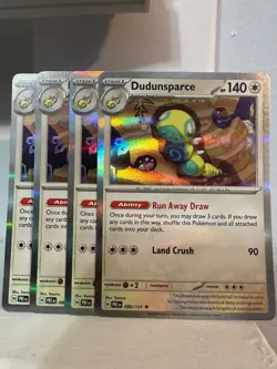 [4x Playset] Dudunsparce 080/131 Sv: Prismatic Evolutions POKEMON TCG HOLO - Image 1